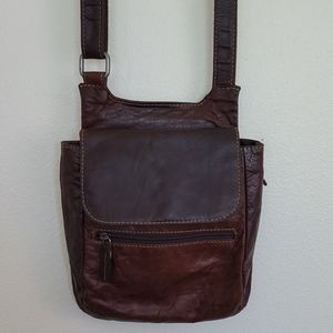 Jack Georges Buffalo Leather Crossbody Bag Purse
